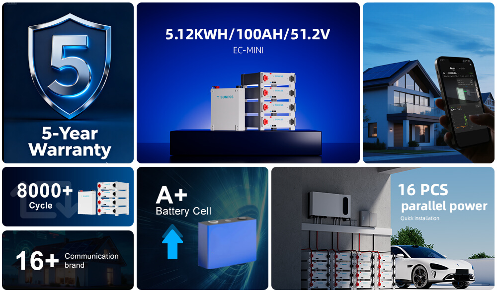 EC-MIN5.12 51.2V 5.12KWH | Baterya sa Bahay | 5-taong warranty